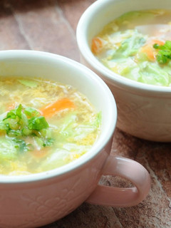 人参とソーセージのレンジでたまごスープ-レシピのメイン写真