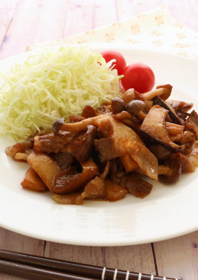 豚肉ときのこの黒酢炒め-レシピのメイン写真