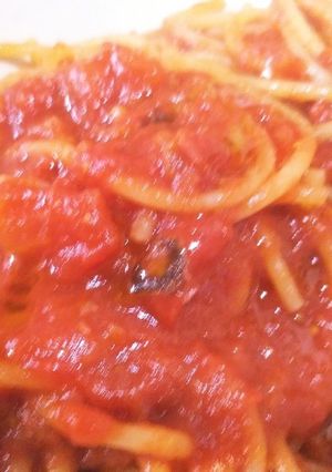 玉ねぎで血液サラサラ★簡単トマトパスタ♪-レシピのメイン写真