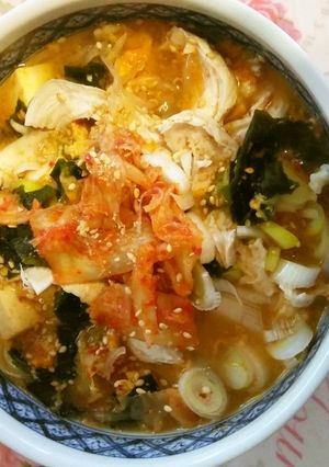 残った味噌汁とシラタキで、韓国温麺-レシピのメイン写真