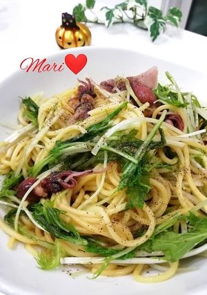 ほたるいかと水菜のパスタ-レシピのメイン写真