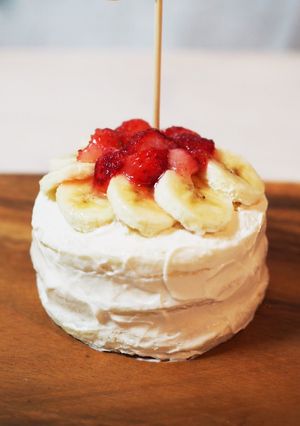 1歳の誕生日ケーキ〜冷凍イチゴ使用〜-レシピのメイン写真