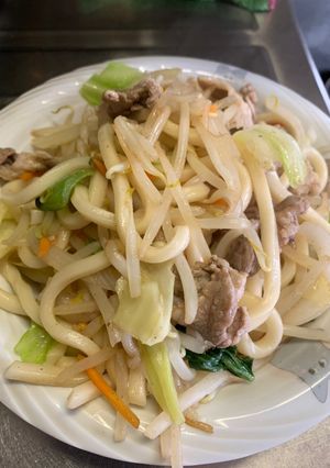 風邪ひいたから焼きうどんね-レシピのメイン写真