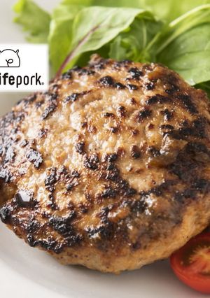 混ぜて焼くだけ!100%ポークハンバーグ-レシピのメイン写真