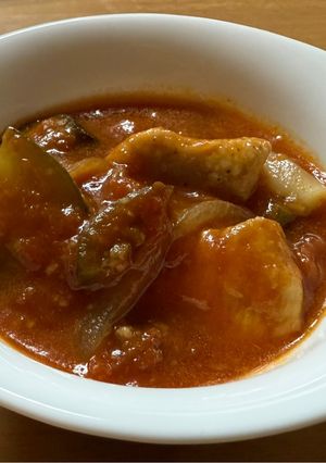 鶏むね肉と夏野菜のトマト煮-レシピのメイン写真
