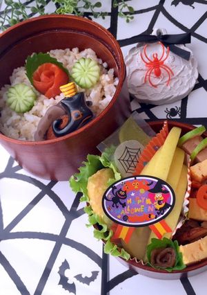 鶏天に抹茶塩 ハロウィン弁当 1030-レシピのメイン写真