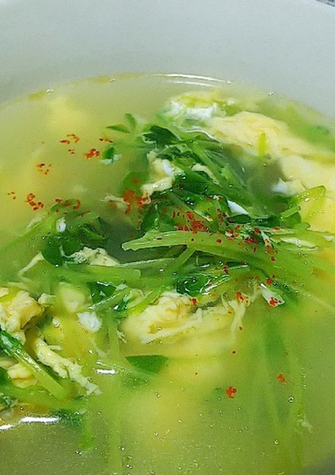 豆苗と卵の中華スープ-レシピのメイン写真