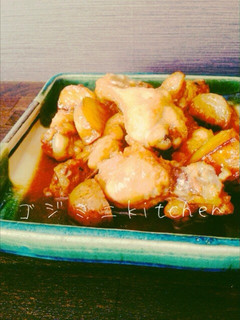ご飯が進む♡手羽元とじゃがいもの揚げ煮♡-レシピのメイン写真