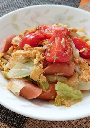 きゃべつとウインナーの炒め物-レシピのメイン写真