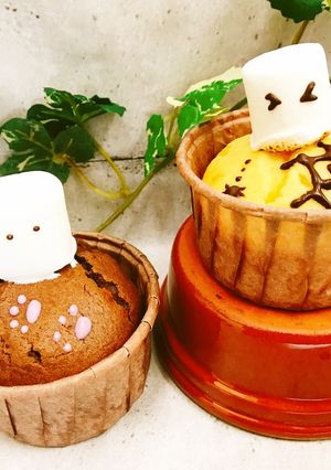 簡単!チーズ風味!おばけカップケーキ!-レシピのメイン写真