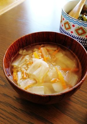 生姜香る、あったかもち麦スープ-レシピのメイン写真