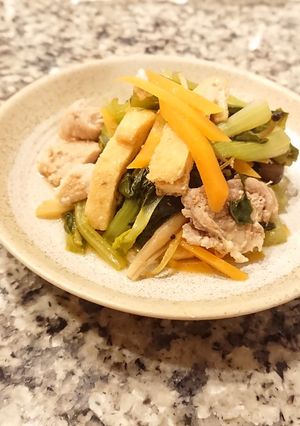 肉入り♪小松菜の煮びたし-レシピのメイン写真