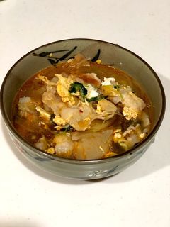 簡単ボリューム満点 豆苗 豚キムチスープ-レシピのメイン写真