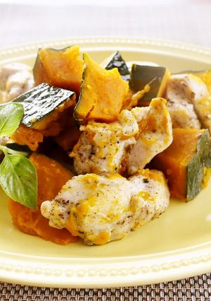 簡単！鶏むね肉とカボチャのホットサラダ-レシピのメイン写真