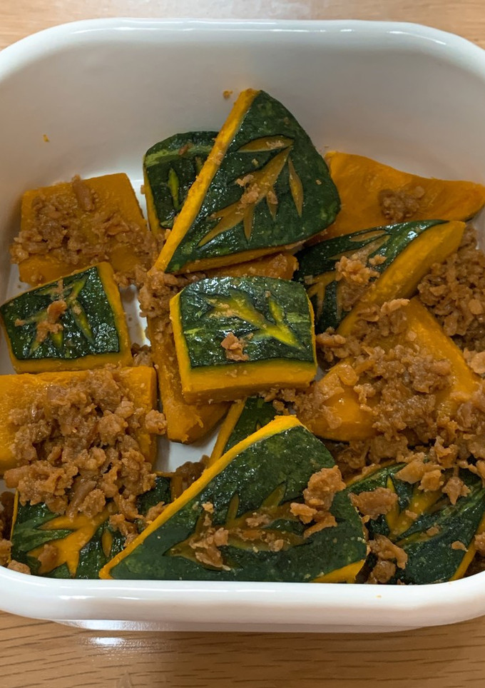 かぼちゃの煮物(鶏そぼろのリメイク)-レシピのメイン写真