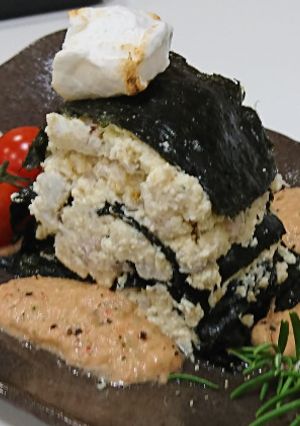 鯛と海苔のミルクレープ・ガスパチョ添え-レシピのメイン写真