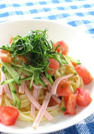 ハムときゅうりのさっぱり冷たいパスタ♪-レシピのメイン写真