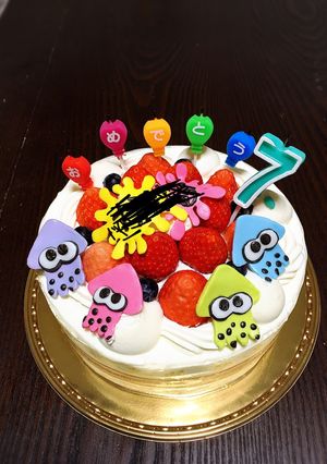 なんちゃって スプラトゥーンケーキ-レシピのメイン写真