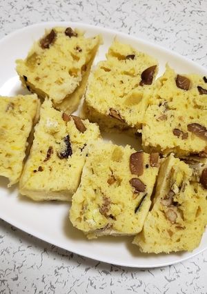 超簡単!米粉HMでレンチン秋の蒸しパン-レシピのメイン写真