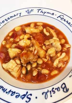 むね肉でも柔らか、鶏肉と大豆のトマト煮-レシピのメイン写真