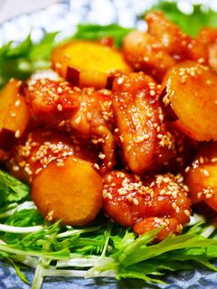 フライパンで簡単♪鶏肉さつまいも甘辛炒め-レシピのメイン写真