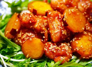 フライパンで簡単♪鶏肉さつまいも甘辛炒め-レシピのメイン写真