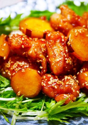 フライパンで簡単♪鶏肉さつまいも甘辛炒め-レシピのメイン写真