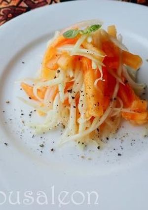 青パパイヤと柿の超簡単サラダ-レシピのメイン写真