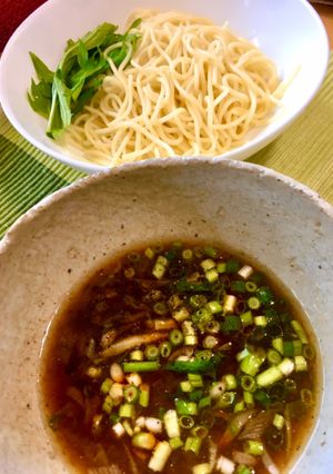 1人分レシピ:低糖質つけ麺とレンチンタレ-レシピのメイン写真