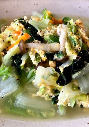 卵と野菜のスープご飯-レシピのメイン写真