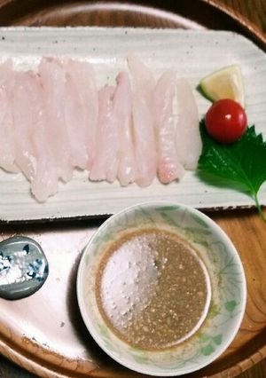 ヒラメのお造りを❗肝ポン酢で(^q^)☺-レシピのメイン写真