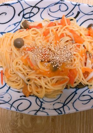トマトとしめじのオイルパスタ-レシピのメイン写真