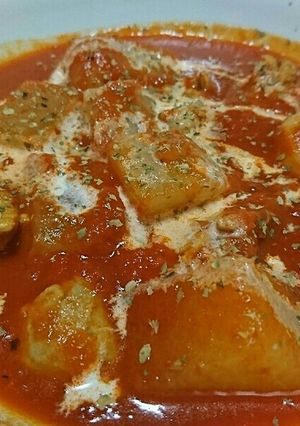 調理師さんレシピ大根と鶏モモ肉のトマト煮-レシピのメイン写真