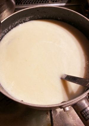 茹鷄スープで！エノキダケと玉葱ポタージュ-レシピのメイン写真