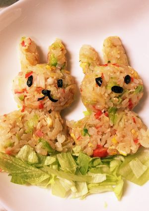 カニカマ&レタスでキャラ炒飯-レシピのメイン写真