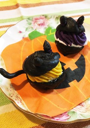 ハロウィンに！くろねこプチシュー-レシピのメイン写真