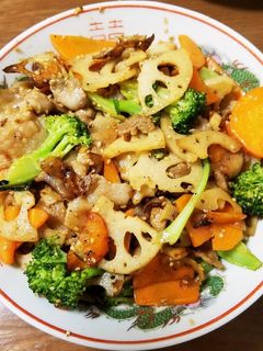 豚肉とレンコンの味噌炒め-レシピのメイン写真