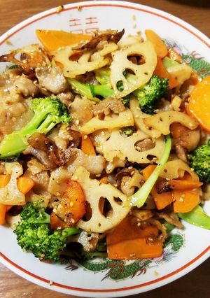 豚肉とレンコンの味噌炒め-レシピのメイン写真
