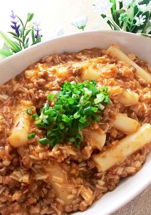 麻婆トッポギ 豚肉でも大豆のお肉でもOK-レシピのメイン写真