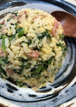 小松菜大量消費！ パパッと簡単炒飯-レシピのメイン写真