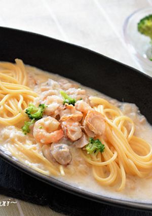 いさだ醤油でシーフードスパゲッティー♪-レシピのメイン写真