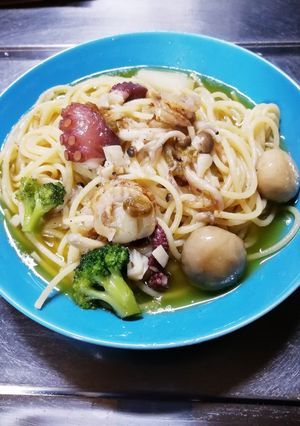 アヒージョのオイル de パスタ-レシピのメイン写真