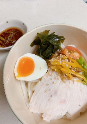 葱油でいただくさっぱりサラダうどん-レシピのメイン写真