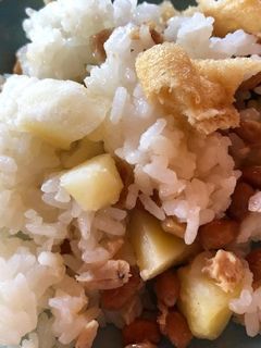 納豆とツナポテトのご飯(油揚げ入り)-レシピのメイン写真