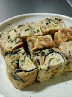 卵焼きを晩御飯にも!納豆入り卵焼き-レシピのメイン写真