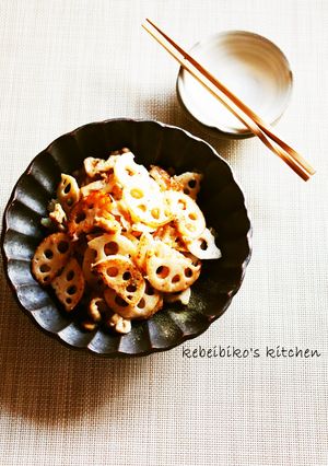 焦がしレンコンと豚バラの塩麹炒め-レシピのメイン写真