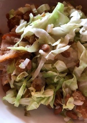 納豆とコロッケの混ぜご飯（キャベツ入り）-レシピのメイン写真