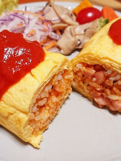 お弁当に☆バウムクーヘン式オムライス-レシピのメイン写真
