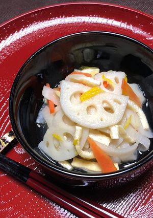 柚子入り＊蓮根と薄揚げのなます◆おせち-レシピのメイン写真