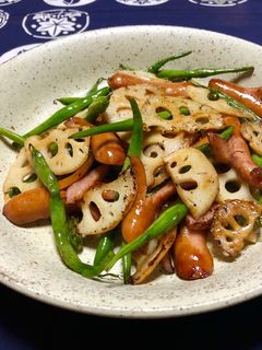 蓮根とウインナーのポン酢炒め-レシピのメイン写真